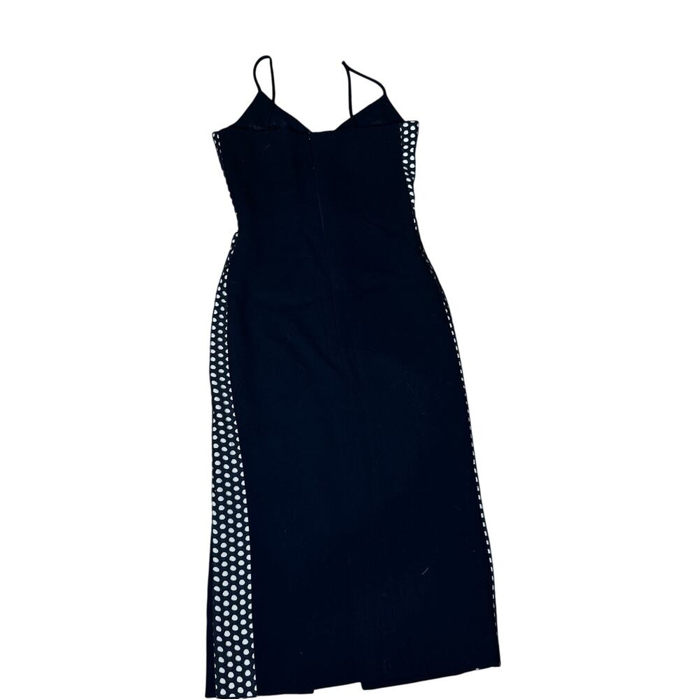 David Koma Black Wool Cutout Side Panel Slit Midi Dress Size 10 - Picture 12 of 12